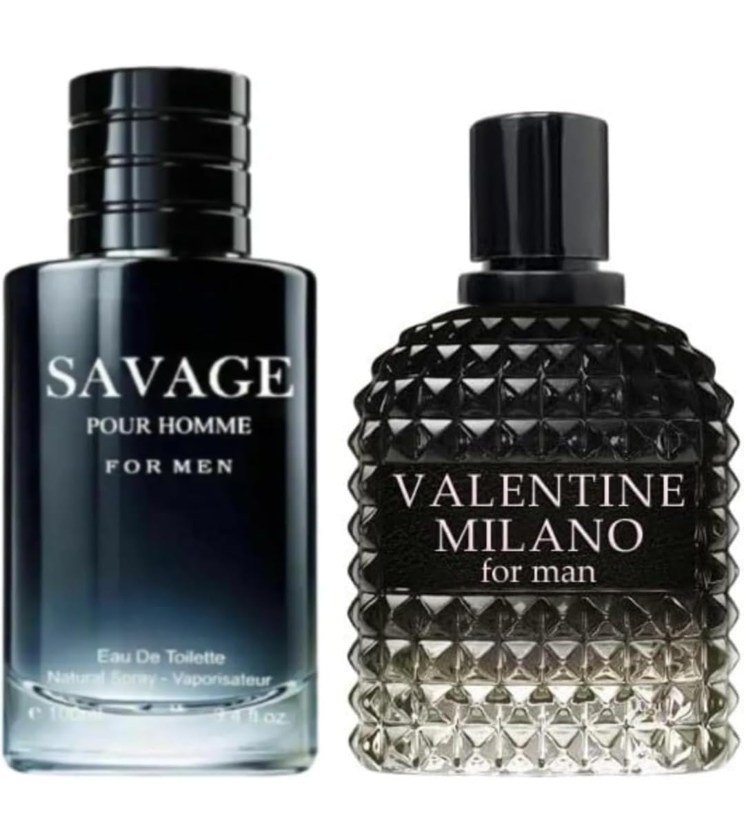 Savage and Valentine Cologne Combo Set for Men - Eau De Toilette Natural Spray, 3.4 Fl Oz Each, Pack of 3
