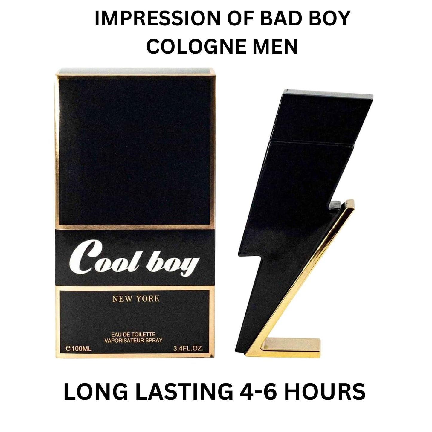 Cool Boy + Robot Cologne for Men + Bad - Boy Oil Roll on Combo Set, (Inspired by Bad Boy perfume for men & Phantom perfume for men) Eau De Toilette Scent for All Skin Types, 3.4 Fl Oz Each (Pack of 3)
